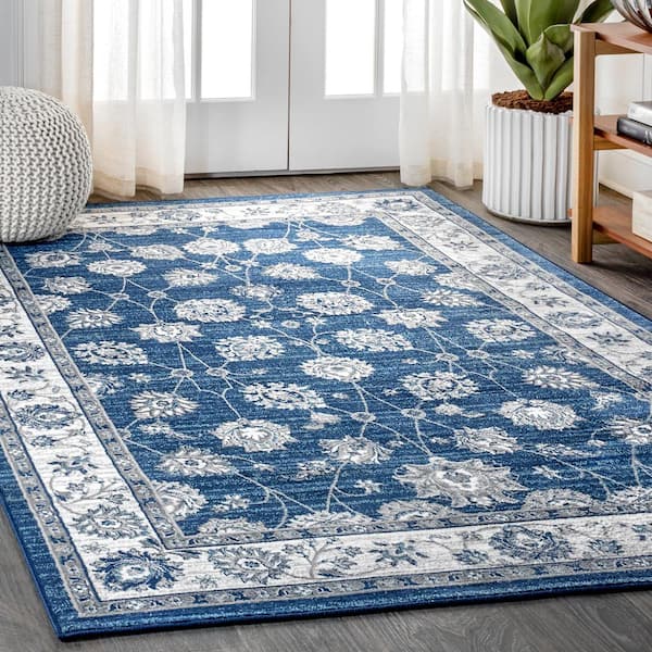 JONATHAN Y Modern Persian Vintage Moroccan Traditional Navy/Light Grey 8 ft. x 10 ft. Area Rug