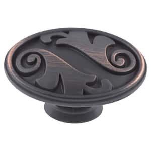 Oakley 1-1/2 in. Oil Rubbed Bronze Oval Cabinet Knob (10-Pack)