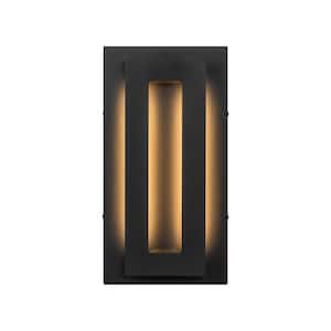 lsabella Contemporary Black Outdoor Hardwired Cylinder LED Wall Sconce