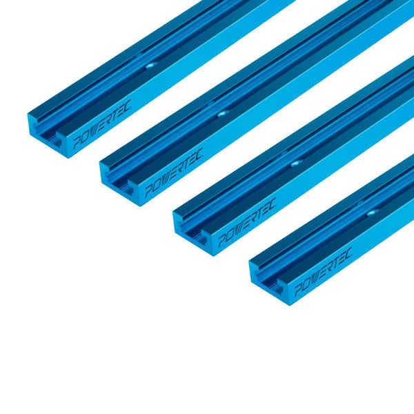 POWERTEC 48 in. Double-Cut Profile Universal T-Track with Predrilled Mounting Holes (4-Pack)