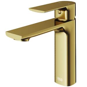 Davidson Single Handle Single-Hole Bathroom Faucet in Matte Brushed Gold