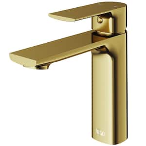 Davidson Single-Handle Single Hole Bathroom Faucet in Matte Gold