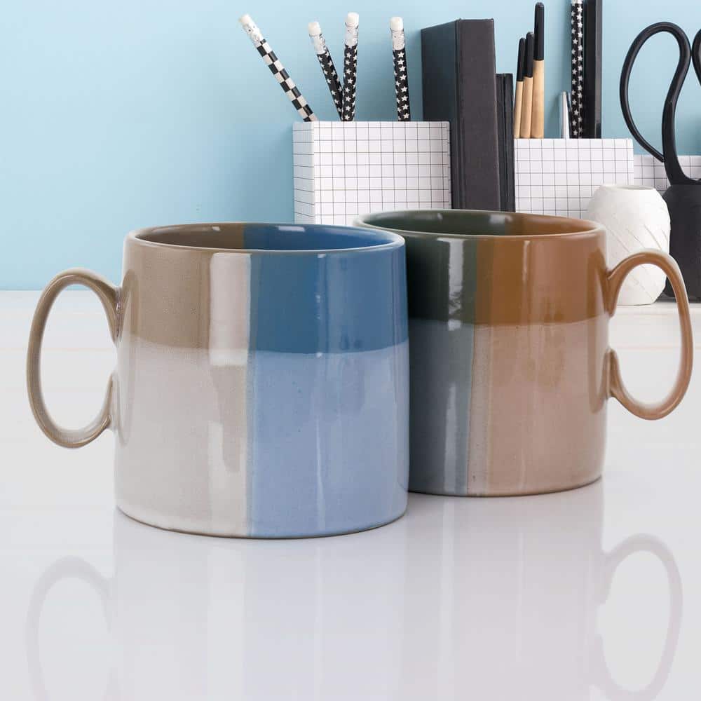 Glasgow Ceramic 19.5 Ounce Reactive Glaze Mug Set