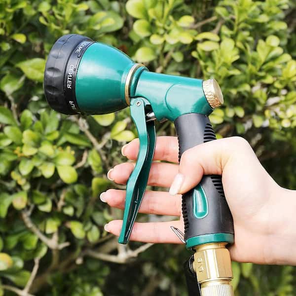 Garden Hose Nozzle Sprayer Heavy Duty, 100% Metal Nozzle High Pressure  Water Hose Nozzle with 7 Patterns