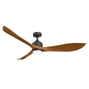 Misael 66 in. Outdoor/Indoor Propeller Modern Oil-Rubbed Bronze Integrated LED Ceiling Fan with Remote Included
