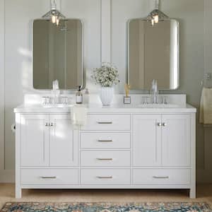 Cambridge 72 in. W x 21.5 in. D x 34.5 in. H Double Freestanding Bath Vanity Cabinet Only in White