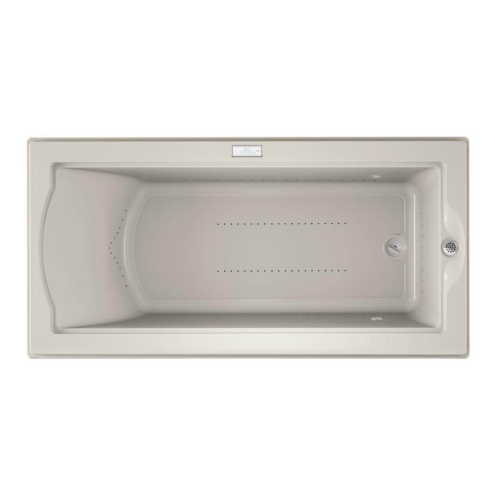 JACUZZI FUZION PURE AIR 70.7 in. x 35.4 in. Rectangular Air Bath Bathtub with Right Drain in Oyster