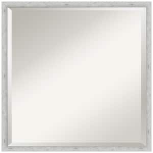Imprint Silver 21 in. x 21 in. Beveled Modern Square Wood Framed Wall Mirror in Silver