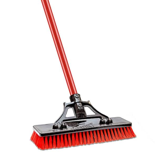13.5 in. High Power Extra-Large Heavy-Duty Floor Scrub Brush with Steel Handle