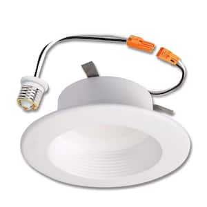 RL 4 in. 3500K Color Temperature Integrated LED Recessed Retrofit Ceiling Light Trim with 90 CRI, Title 20 Compliant