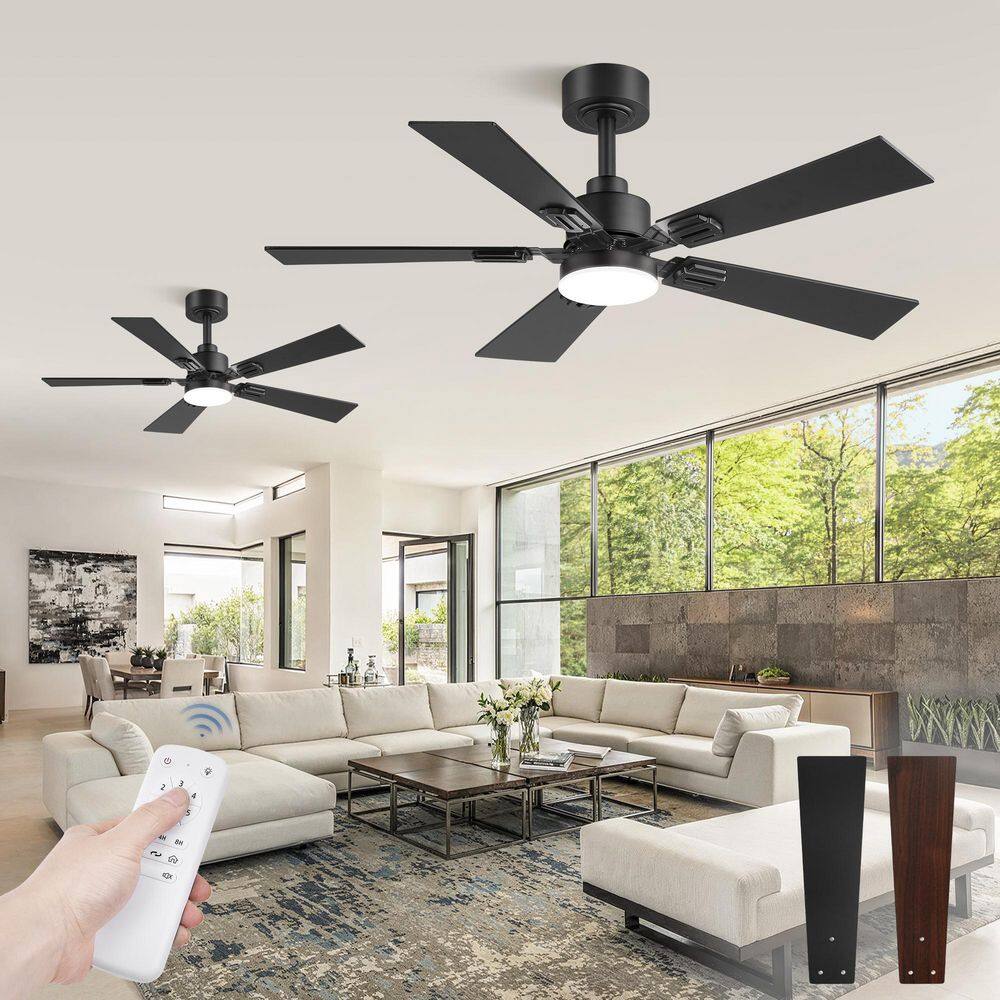 2 Pack 42 in. Black Standard Flush Mount Ceiling Fan with Lights & Remote-6-Speed Low Profile Indoor Ceiling Fan price history on PriceWatchPro