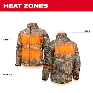 Men's Small M12 12V Lithium-Ion Cordless QUIETSHELL Camo Heated Jacket with (1) 3.0 Ah Battery and Charger