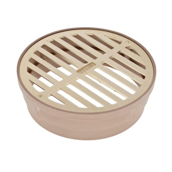 NDS 6 in. Brass Round Drainage Grate with Collar