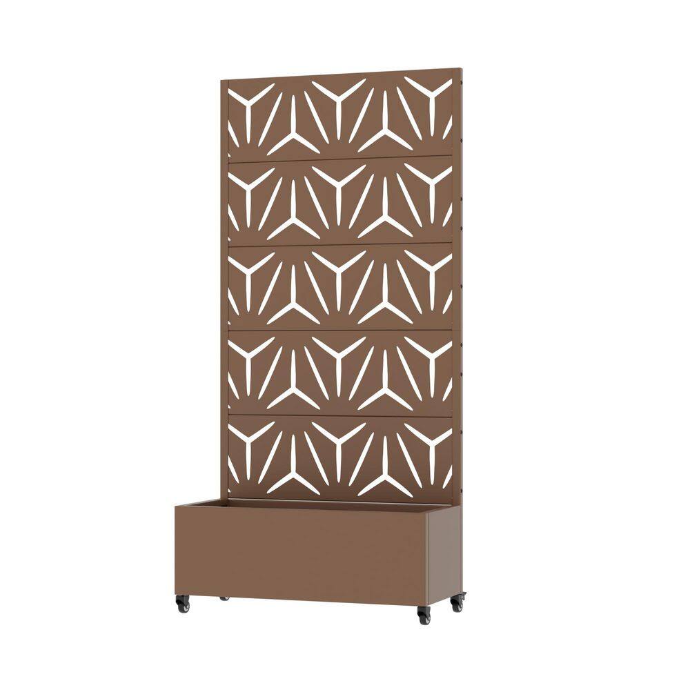 72 in. H x 35 in. W Metal Brown Rectangle Pots and Planter Raised Box with Trellis for Vine Climbing Plants price history on PriceWatchPro