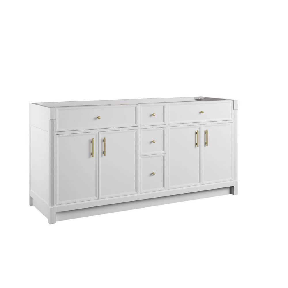 Bellshire 71.6 in. W x 23.3 in. D x 34.8 in. H Double Bath Vanity Cabinet Without Top in Bright White price history on PriceWatchPro