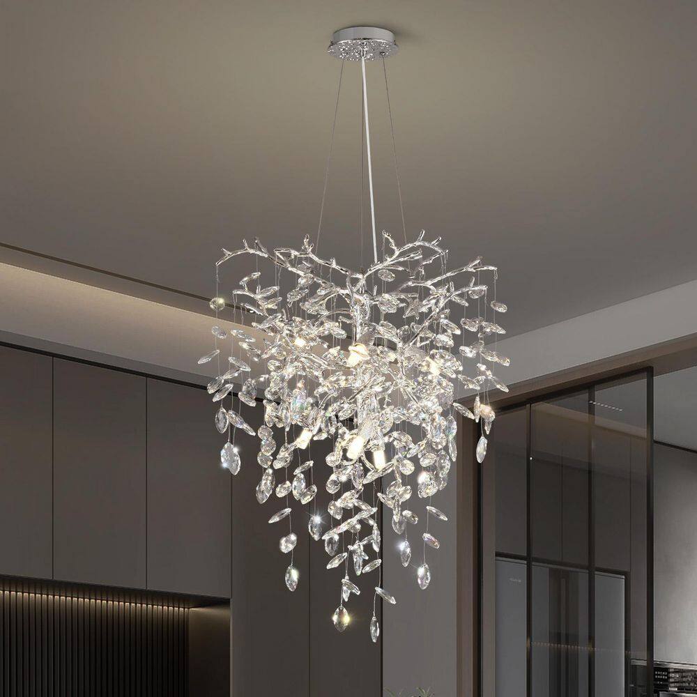 6 Lights 21.6 in. Silver Tree Branch Kitchen Island Chandelier with Crystal Decoration, for Foyer, Entryway, Living room price history on PriceWatchPro