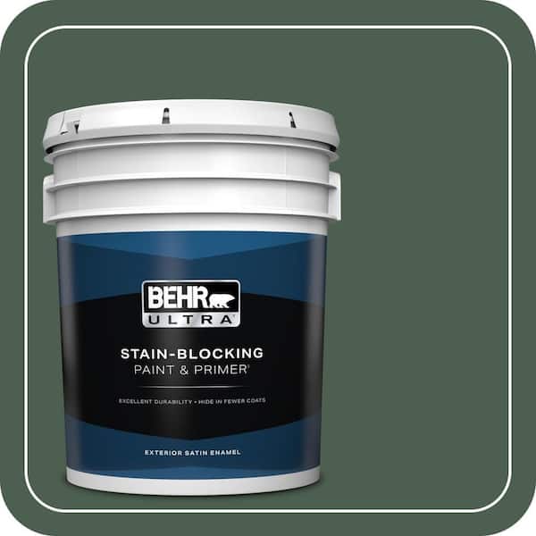 BEHR ULTRA 5 gal. #N400-7 Vine Leaf Satin Enamel Exterior Paint & Primer