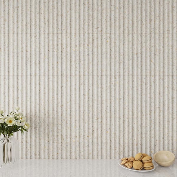 Giorbello Spanish Pureform Terrazzo 12 in. x 24 in. x 9mm Porcelain Wall Tile Case - Deco Cream (5 PCS, 10.76 Sq. Ft.)