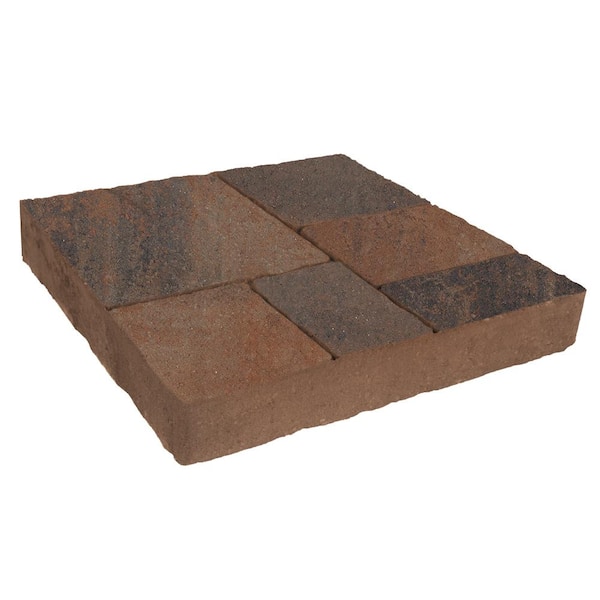 Valestone Hardscapes Avellino Stone 16 in. x 16 in. x 2.25 in. Delaware Blend Red/Brown/Charcoal Concrete Step Stone