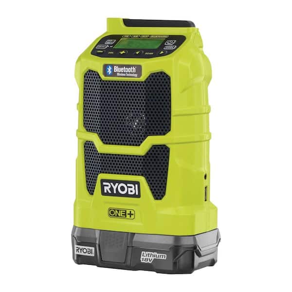 RYOBI ONE+ 18V Lithium-Ion Cordless Compact Radio Kit with Bluetooth Wireless Technology