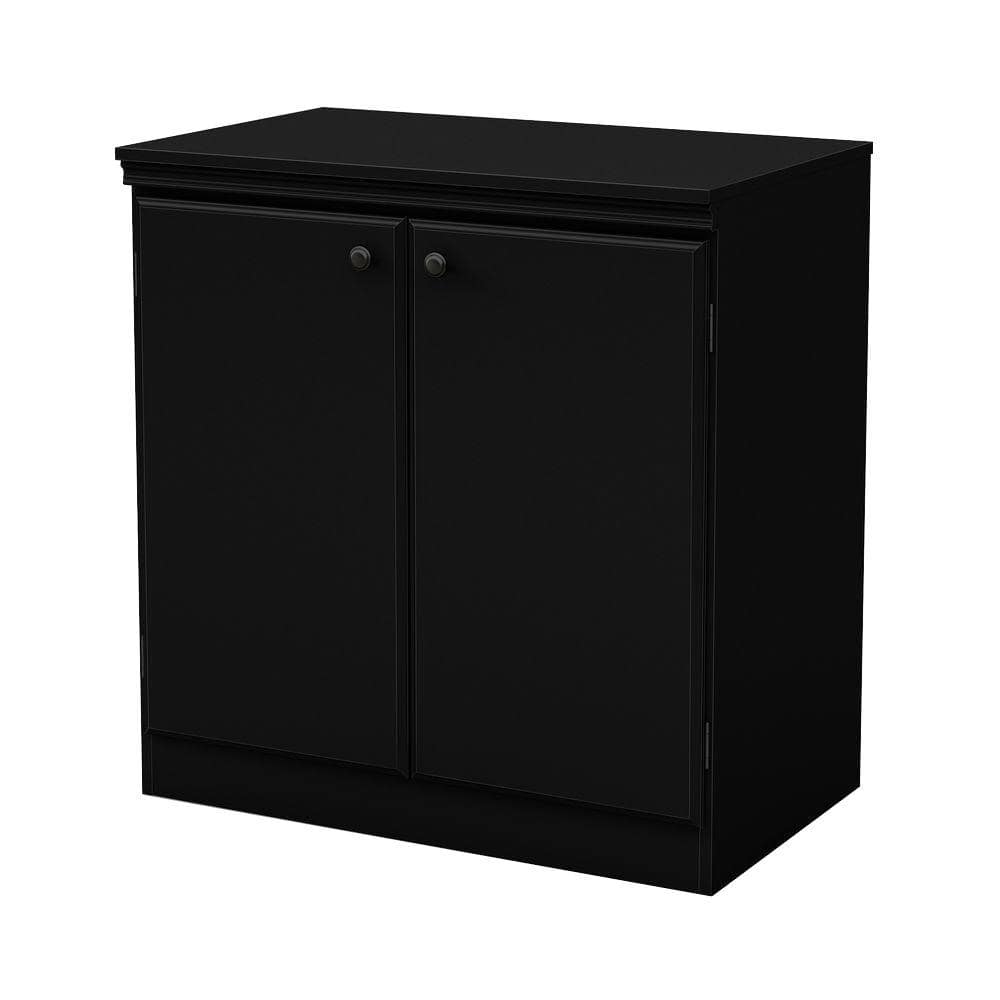 South Shore Morgan Pure Black Storage Cabinet 7270722 - The Home Depot