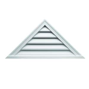 42 in. x 21 in. Triangle White Polyurethane Weather Resistant Gable Louver Vent