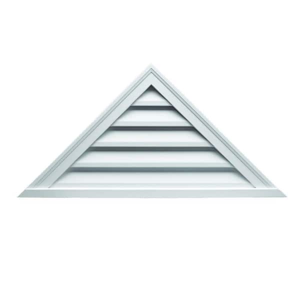 42 in. x 21 in. Triangle White Polyurethane Weather Resistant Gable Louver Vent