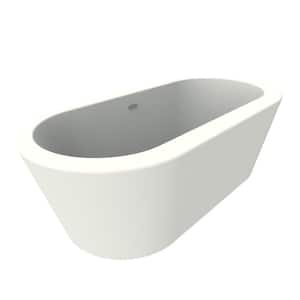 Dexter 71 in. Acrylic Freestanding Flatbottom Non-Whirlpool Bathtub in White No faucet