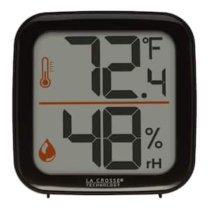 La Crosse Technology 302-1407B Monochromatic Digital Indoor Thermometer with Humidity - Black