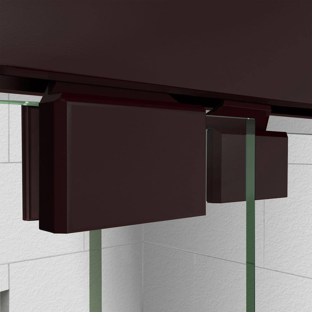 Encore 44-54" Frameless Clear Glass Sliding Shower Door with Oil Rubbed Bronze Finish
