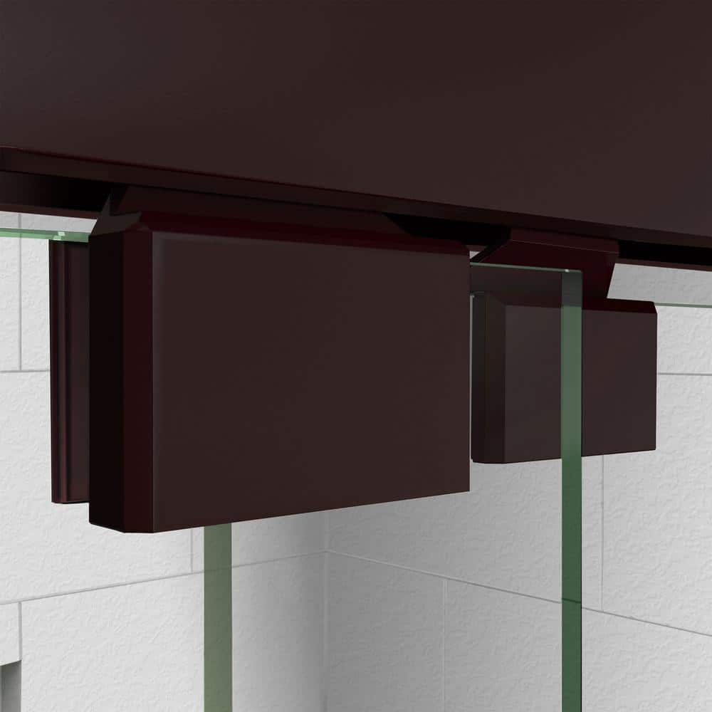 Encore 60" Frameless Clear Glass Sliding Shower Door in Black
