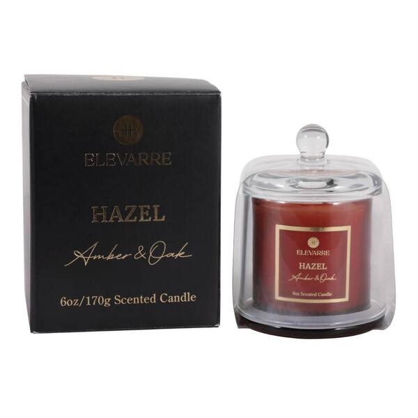 Liv & Skye 3.5 in. Red Amber and Oak 1 Wick Candle HD80586-08