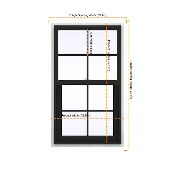 JELD-WEN 24 in. x 36 in. V-2500 Series Bronze Exterior/White