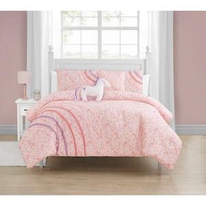 Rainbow Ruffle Ultra Soft Microfiber Pink 5-Piece Comforter Set - Full