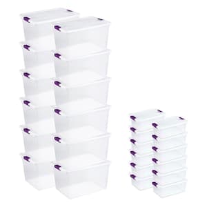 66 Qt. Latch Box Storage Container (12-Pack) and 15 Qt. Tote (12-Pack)
