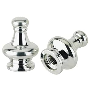 1-1/4 in. Nickel Finish Lamp Knobs (2-Pack)