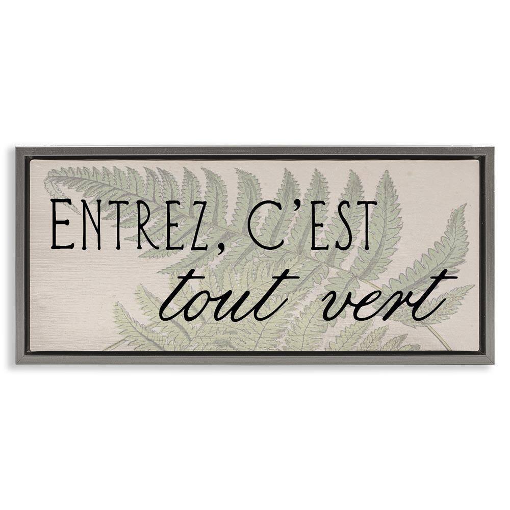 French It's All Green by Lil' Rue Gray Floater Frame Typography Graphic Art Print 11 in. x 25 in. price history on PriceWatchPro