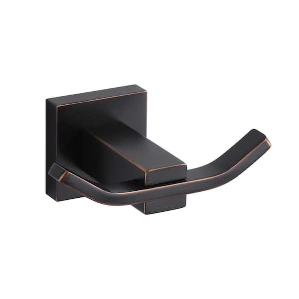 J-Hook Double Robe/Towel Hook Bath Hardware Accessory in Oil Rubbed Bronze