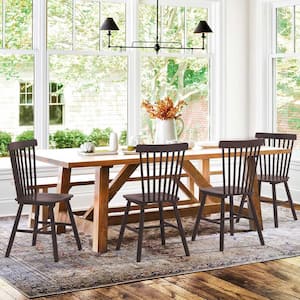Windsor Espresso Solid Wood Dining Chairs for Kitchen and Dining Room (Set of 4)