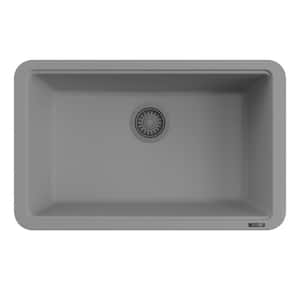 EpiStage 30 in. Drop-in/Undermount Single Bowl Urban Gray Granite Composite Kitchen Sink