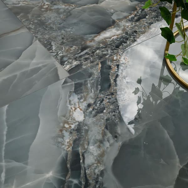 MSI Kendall Tempesta 24 in. x 48 in. Polished Porcelain Onyx Look Floor and Wall Tile (16 sq. ft. / Case) NHDKENTEM2448C