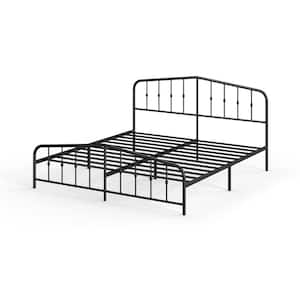 Clara Black Metal Frame King Platform Bed Frame