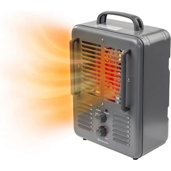 5120 BTU 1500-Watt Milkhouse Style Fan Electric Portable Heater in Gray