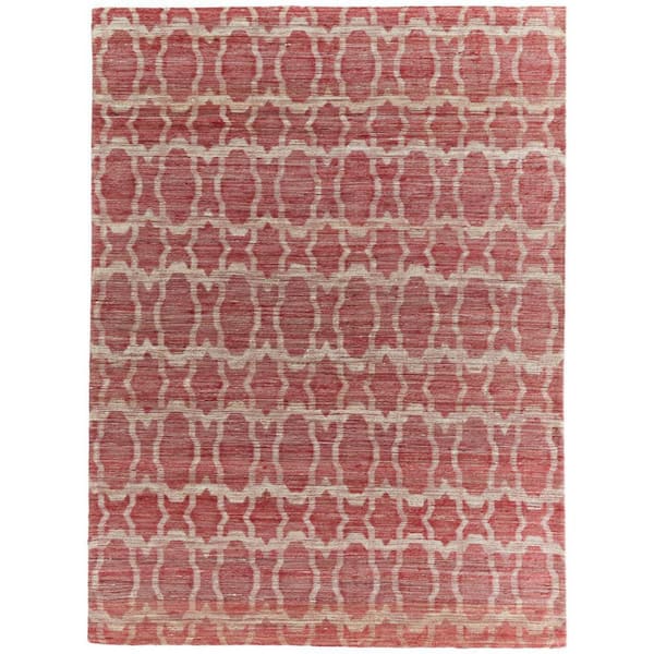 8 X 11 Red, Tan Geometric Area Rug