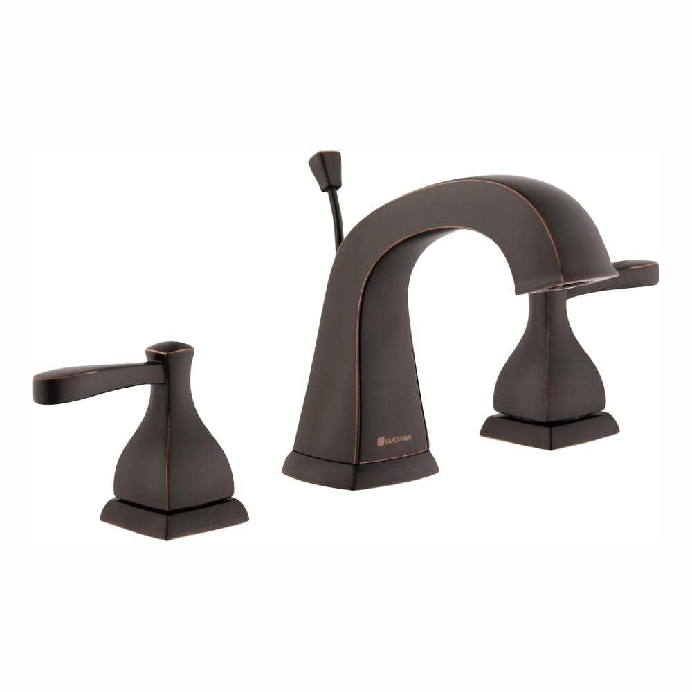 Glacier Bay Milner 8 in. Widespread Double-Handle Bathroom Faucet in ...