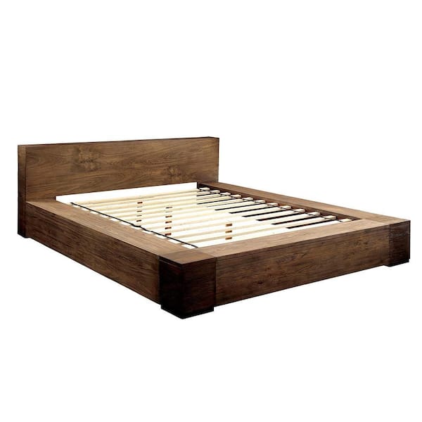 Unbranded Leo Brown Wood Frame Queen Platform Bed