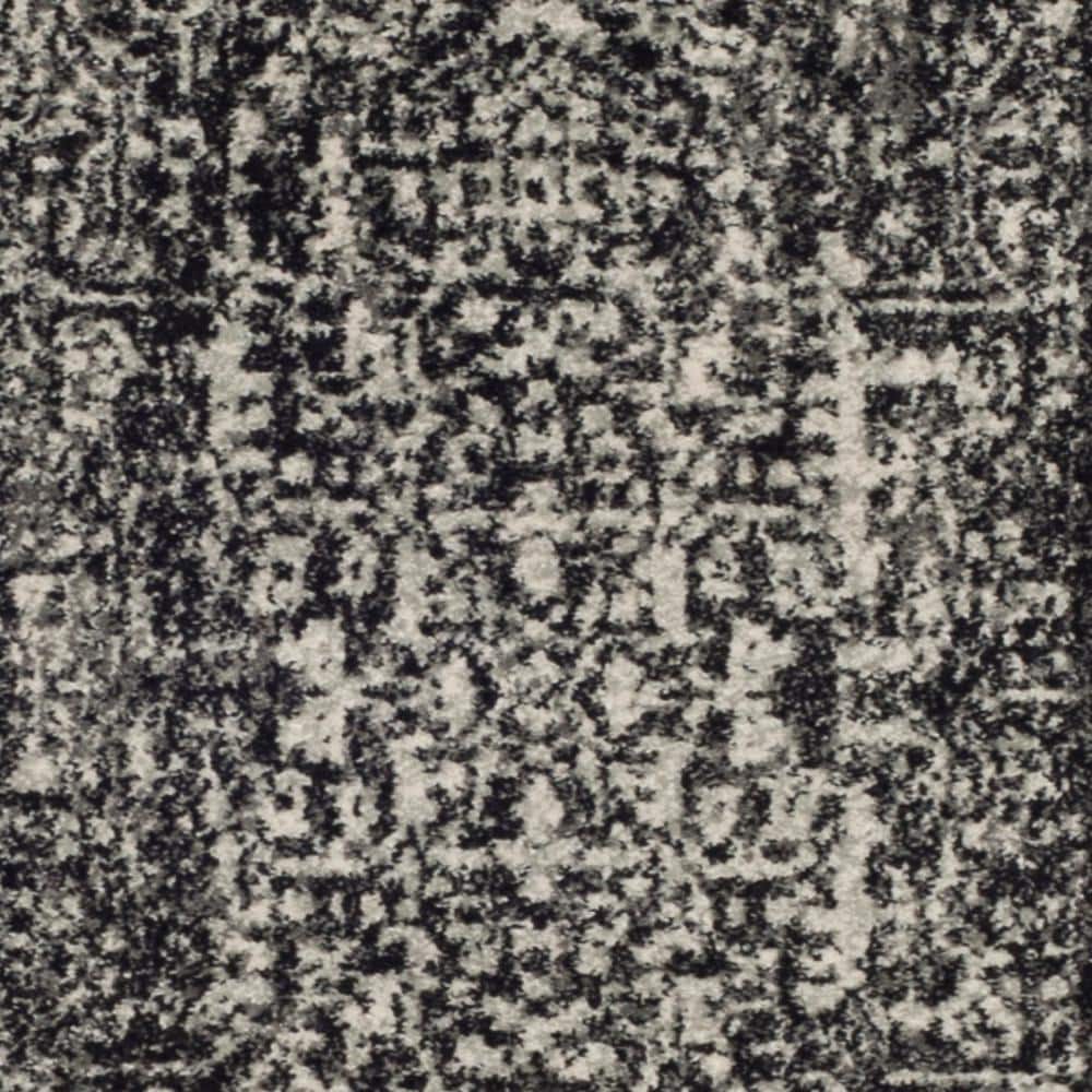 Reversible Black and Grey Easy-Care Synthetic Runner Rug - 2'2" x 11'