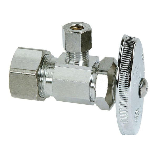 BrassCraft 1/2 in. Compression Inlet x 1/4 in. Compression Outlet Multi-Turn Angle Valve