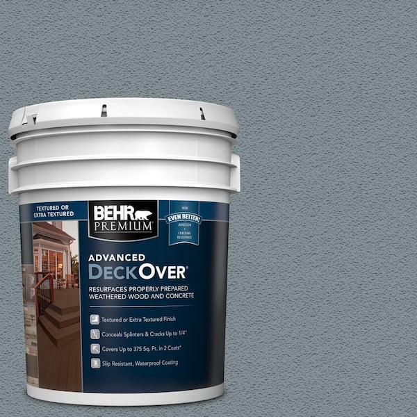 BEHR Premium Advanced DeckOver 5 gal. #SC-119 Colony Blue Textured Solid Color Exterior Wood and Concrete Coating