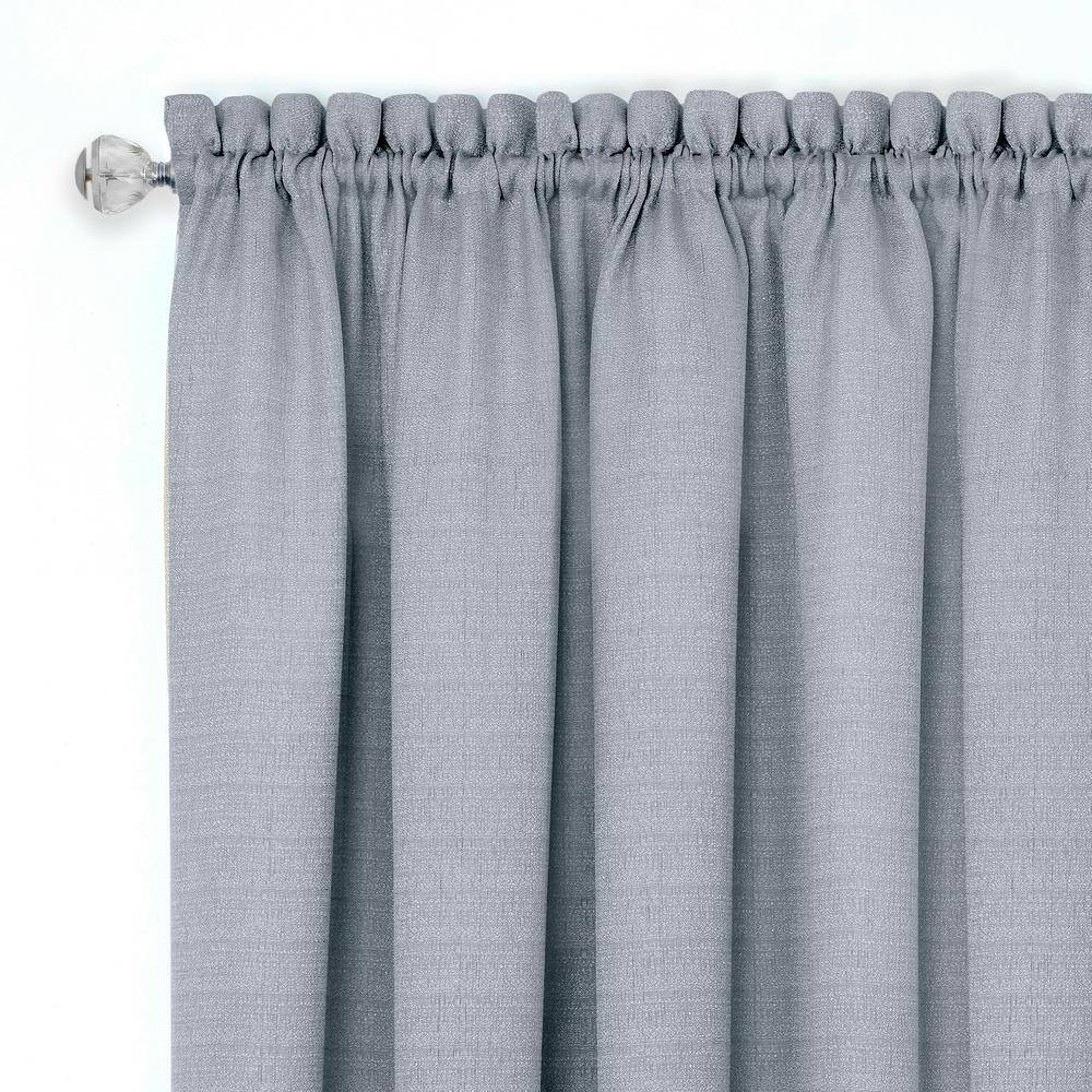 Grey and White Sill Length Rod Pocket Valance